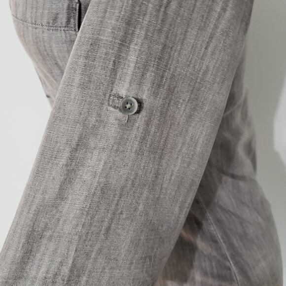 Cloth & Stone Gray Split V Neck Tencel Tunic Top XS - Picture 6 of 11